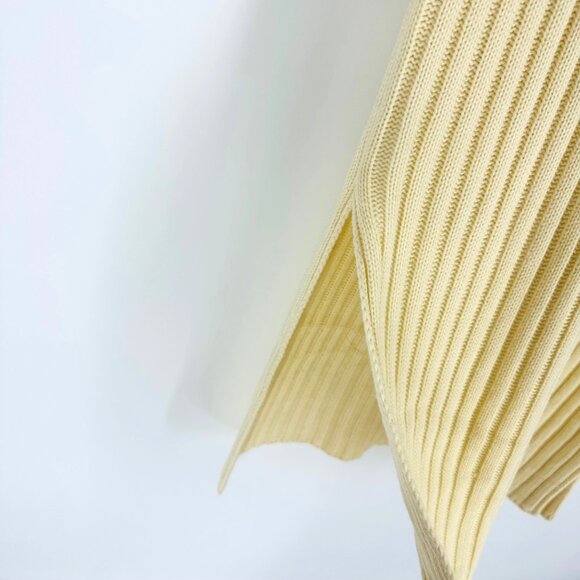 Doe & Rae Womens Cream Ribbed Long Sleeve Turtleneck Midi Sweater Dress Size M - Picture 4 of 8